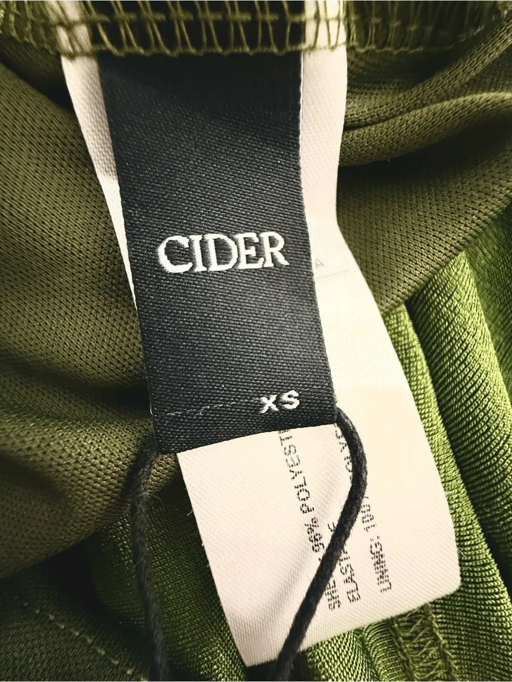 NWT Cider Olive Green Backless Lined Mini Dress With Long Bell Sleeves Size XS - Picture 9 of 15